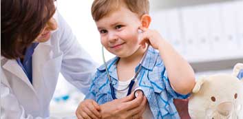 Photo of doctor and child